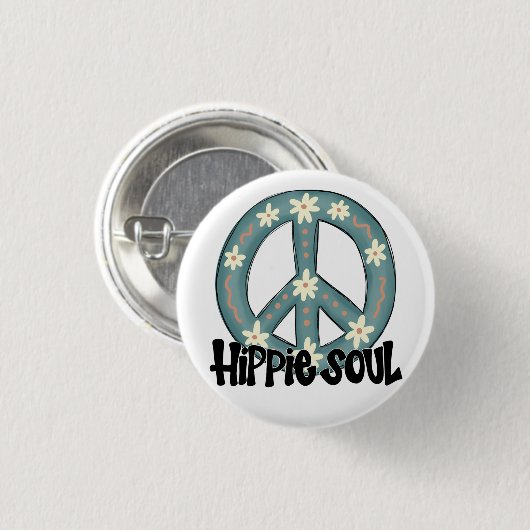 Hippie Hippy Soul Peace Sign Ronde Button 3,2 Cm (Voorkant /achterkant)