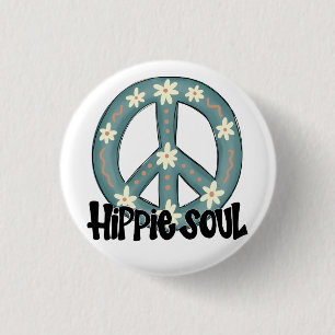 Hippie Hippy Soul Peace Sign Ronde Button 3,2 Cm