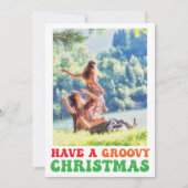 Hippie Holiday Foto heeft een Groovy kerstkaart (Voorkant)