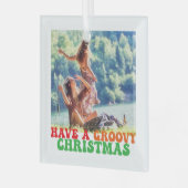 Hippie Holiday Foto heeft een Groovy Kerstmis Glas Ornament (Voorkant links)