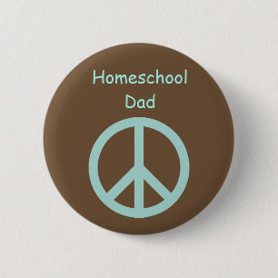 Hippie Homeschool Dad Peace Sign Ronde Button 5,7 Cm