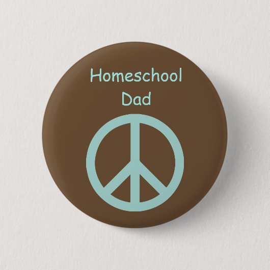 Hippie Homeschool Dad Peace Sign Ronde Button 5,7 Cm (Voorkant)