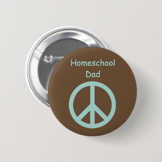 Hippie Homeschool Dad Peace Sign Ronde Button 5,7 Cm (Voorkant /achterkant)