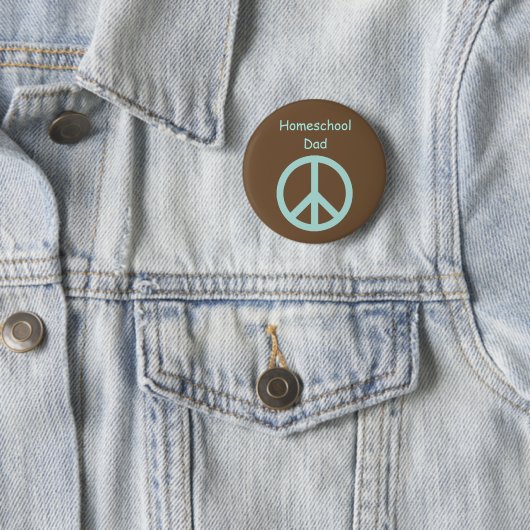 Hippie Homeschool Dad Peace Sign Ronde Button 5,7 Cm (In situ)