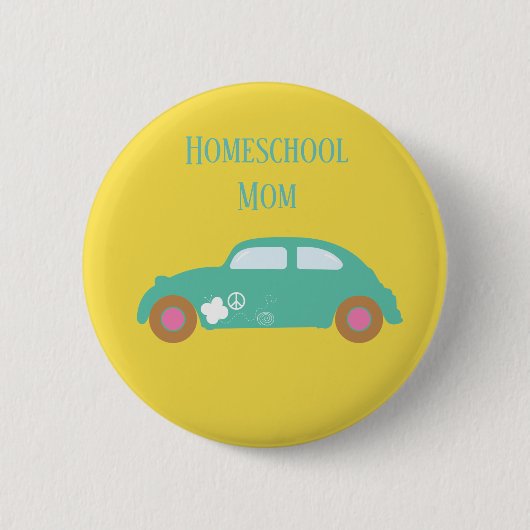 Hippie Homeschool mam Ronde Button 5,7 Cm (Voorkant)