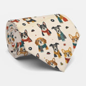 Hippie Hond in Oog Bril Illustraties Stropdas (Opgerold)
