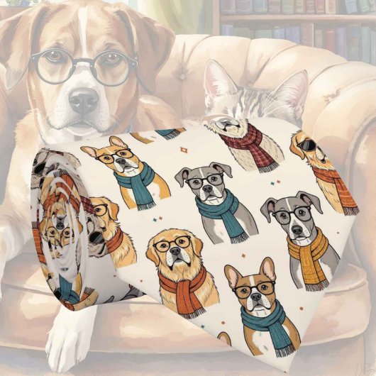 Hippie Hond in Oog Bril Illustraties Stropdas