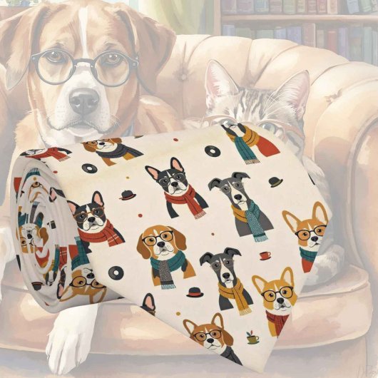 Hippie Hond in Oog Bril Illustraties Stropdas