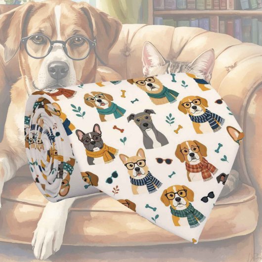 Hippie Hond in Oog Bril Illustraties Stropdas