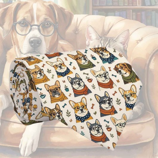 Hippie Hond in Oog Bril Illustraties Stropdas