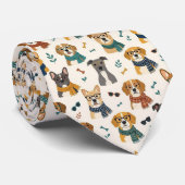Hippie Hond in Oog Bril Illustraties Stropdas (Opgerold)