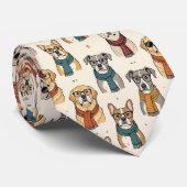 Hippie Hond in Oog Bril Illustraties Stropdas (Opgerold)