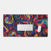 Hippie Hond Kleurrijke Golven Bureaumat (Keyboard & Muis)