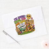 Hippie Hond Vierkante Sticker (Envelop)