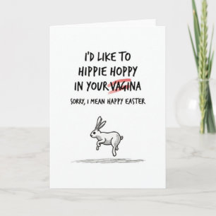 Hippie Hoppy Pasen Grappige Kaart