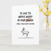 Hippie Hoppy Pasen Grappige Kaart (Gele Bloem)