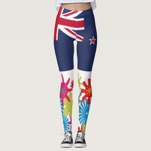 HIPPIE ICON BY MASANSER NEW ZEALAND PIxELAT Leggings (Voorkant)