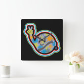 HIPPIE ICON lines ver 2023 BY MASANSER Vierkante Klok (Huis)