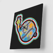 HIPPIE ICON lines ver 2023 BY MASANSER Vierkante Klok (Hoek)