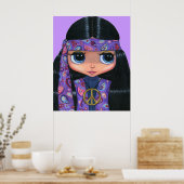 Hippie in het Poster van Paisley (Keuken)