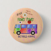 Hippie in ruik, groovy design, ronde button 5,7 cm (Voorkant)