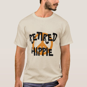 Hippie in ruste toestand, vredessymbool, aangepast t-shirt