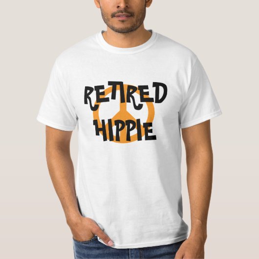 Hippie in ruste toestand, vredesymbool, t-shirt (Voorkant)