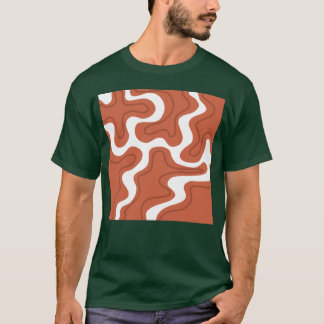 Hippie jaren 70 Bruine Marmer Vloeibare Draaikolk T-shirt