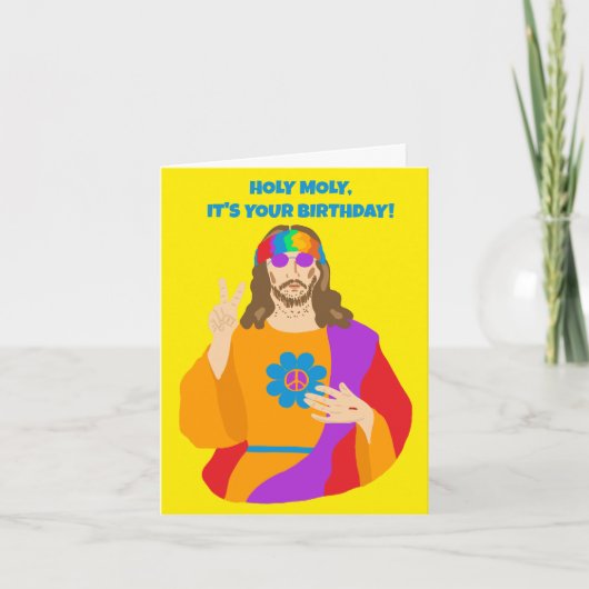 Hippie Jesus Custom Bericht Verjaardag Kaart (Voorkant)