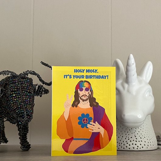 Hippie Jesus Custom Bericht Verjaardag Kaart