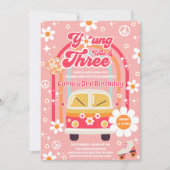 Hippie Jong Wild & Drie Groovy 3de Verjaardag Kaart (Voorkant)