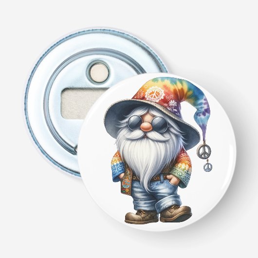 Hippie Kabouter Button Flesopener (Voorkant)