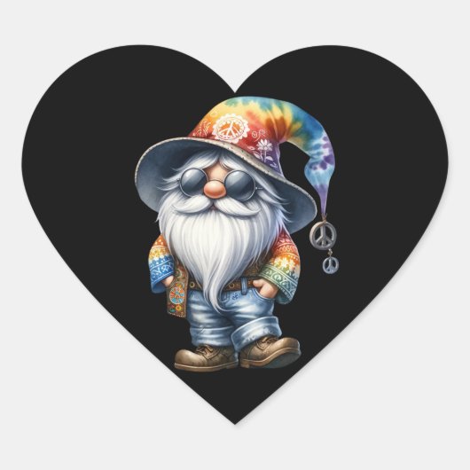 Hippie Kabouter Hart Sticker (Voorkant)