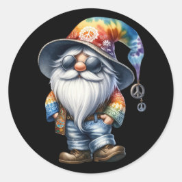 Hippie Kabouter Ronde Sticker