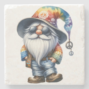 Hippie Kabouter Stenen Onderzetter