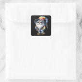 Hippie Kabouter Vierkante Sticker (Tas)