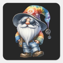 Hippie Kabouter Vierkante Sticker