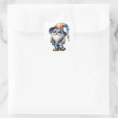 Hippie Kabouter Vierkante Sticker (Tas)