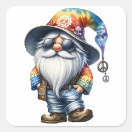 Hippie Kabouter Vierkante Sticker