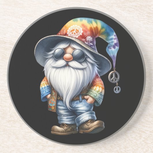 Hippie Kabouter Zandsteen Onderzetter (Voorkant)