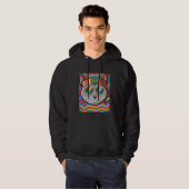 Hippie Kat Psychedelisch Trippy Hoodie (Voorkant volledig)
