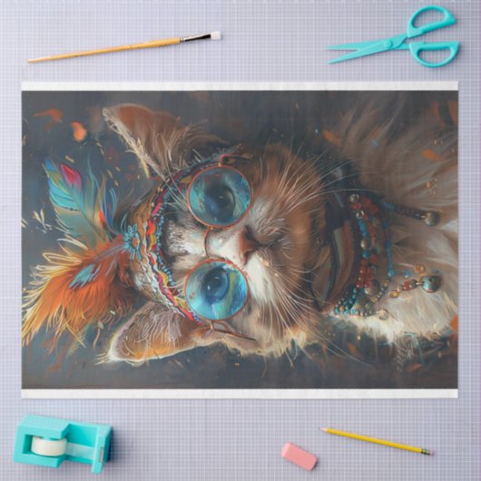 Hippie  katachtige ontkoppeling tissuepapier (Craft)