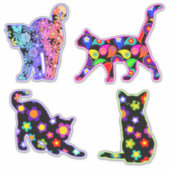 Hippie Katten Cute Sticker (Voorkant)