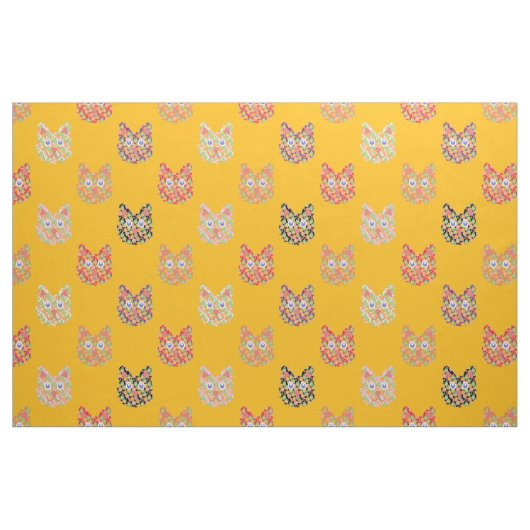 Hippie katten van de zomer stof (Fat Quarter)