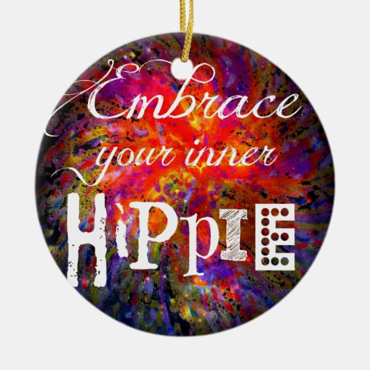 Hippie Keramisch Ornament (Voorkant)