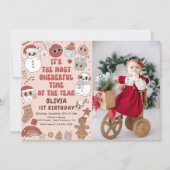 Hippie Kerst Onederful Eerste Verjaardag Foto Kaart (Voorkant)