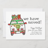 Hippie Kerstbus Vakantie We Zijn Verhuisd Verhuize Aankondiging (Voorkant)