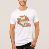 Hippie KerstkerstSanta Retro-Feestdagen Tri-Blend Shirt (Voorkant)