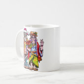 Hippie Kerstman Couple Koffiemok (Voorkant links)