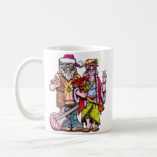 Hippie Kerstman Couple Koffiemok (Links)